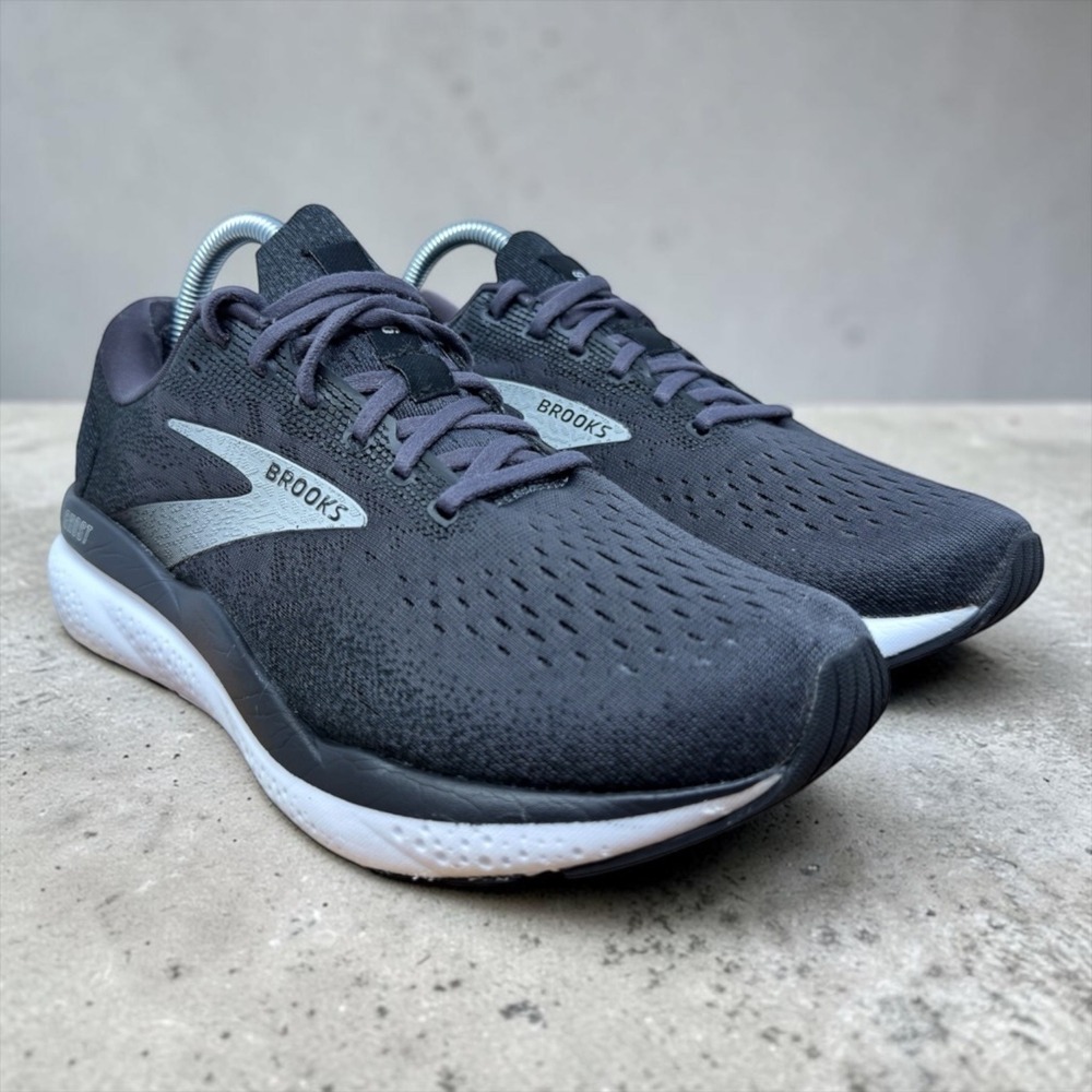 Brooks Ghost 16 Running Shoes Womens 9.5 Black Grey Neutral Training Sneakers